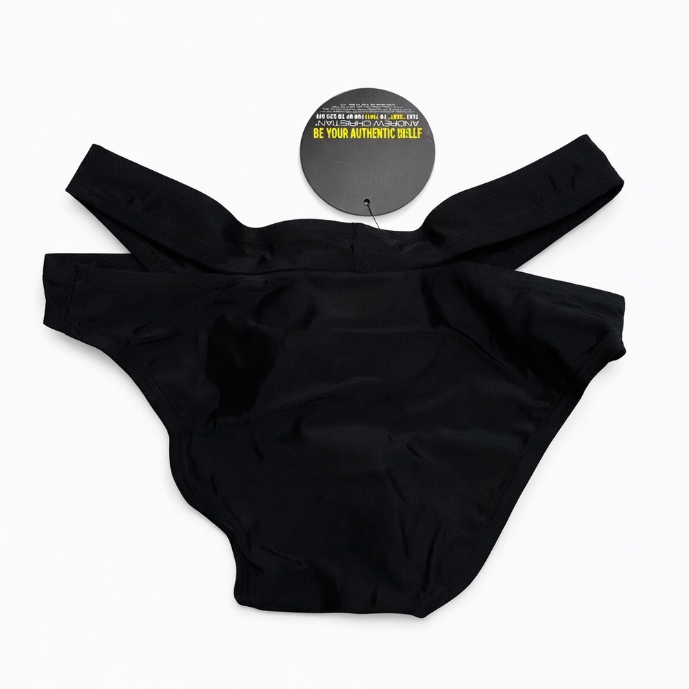 Andrew Christian Small (28-31) Black Wrap Buckle Bikini Swim Briefs 70117 NWT - Picture 7 of 12